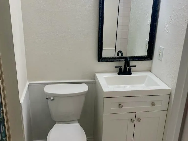 Floating shelf will be installed above toilet