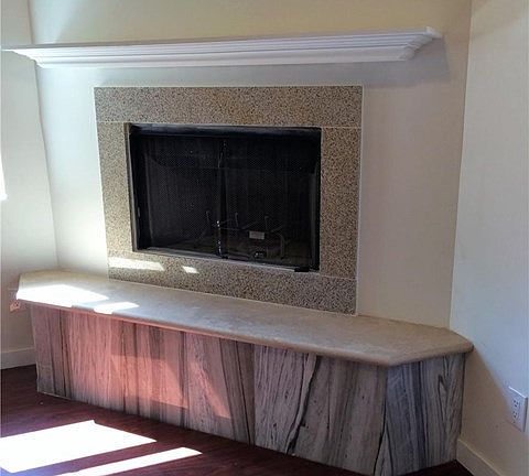 wood burning fireplace
