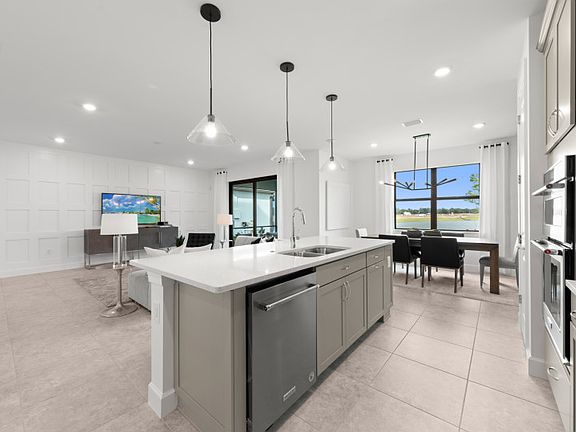 Connected kitchen, cafe and gathering room