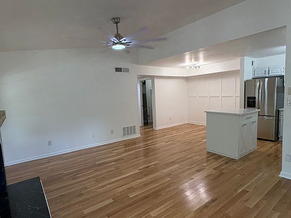 Living area with dining area in back