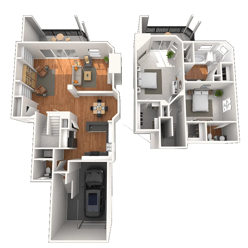 Floor plan Townhome 2x2.5 1503-1773 SF