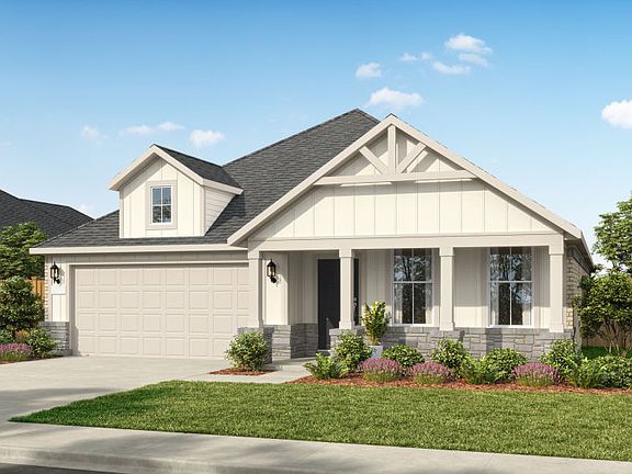 Exterior HC202, a one-story new construction home with a 2-car garage