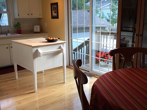 Kitchen with patio door