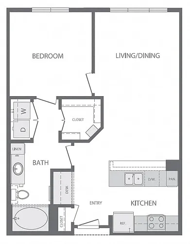 Floor plan A2 1Bed 1Bath