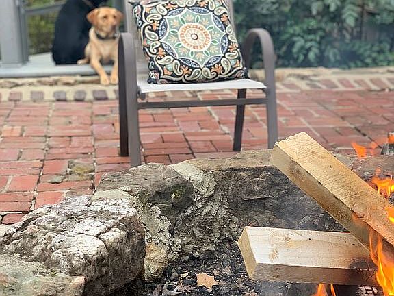 Handcrafted stone fire pit