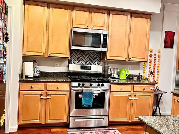 Kitchen with new microwave