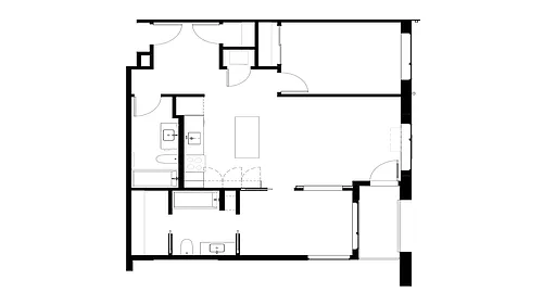 Floor plan Two Bedroom Two Bath D