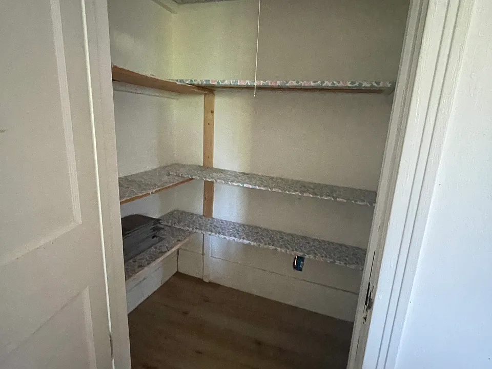 Pantry closet off kitchen