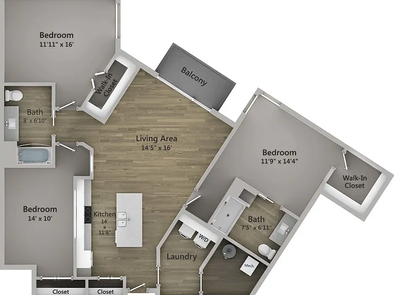 Floor Plan 3A | State Street Station | Apartments in Wauwatosa, WI Floor Plan 3A | State Street Station | Apartments in Wauwatosa, WI