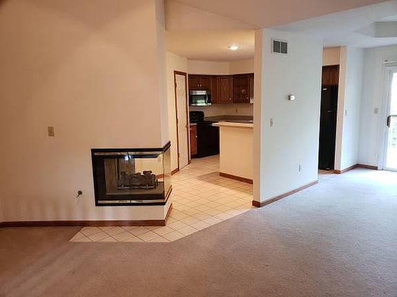 Family room--love that see-through gas fireplace!