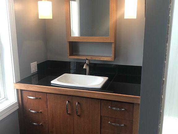 Custom built cherry vanity