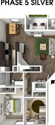 2 Beds, 1 Bath - Phase 5 2 Beds, 1 Bath - Phase 5
