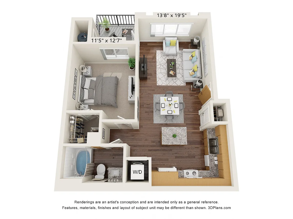 Floor plan One Bedroom B