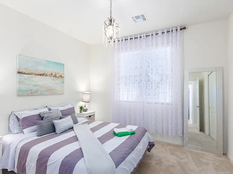 Bedroom 3, blinds and curtains included.