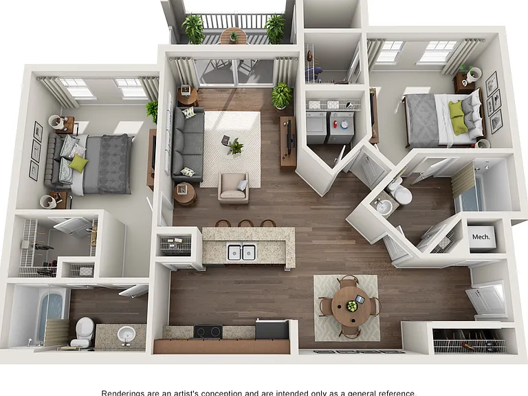 Town Center At Lakeside Village - Monte Rio - 2 Beds - 2 Baths - 1096 Sq. ft.
