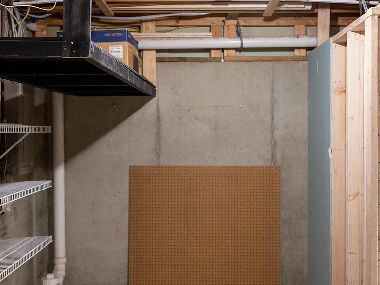 Basement storage area.