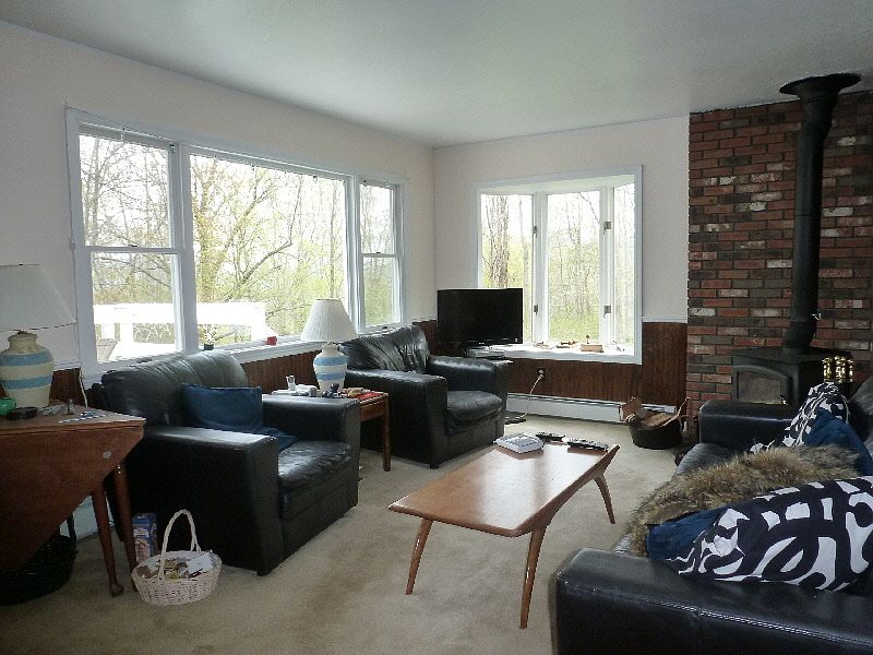Living area with wood stove