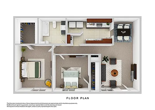 Floor plan 2 Bedroom 1 Bath