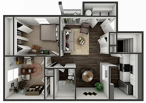 Floor plan 2 Bed 1 Bath