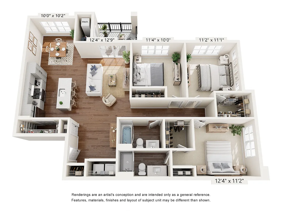 Floor plan Three Bed C1