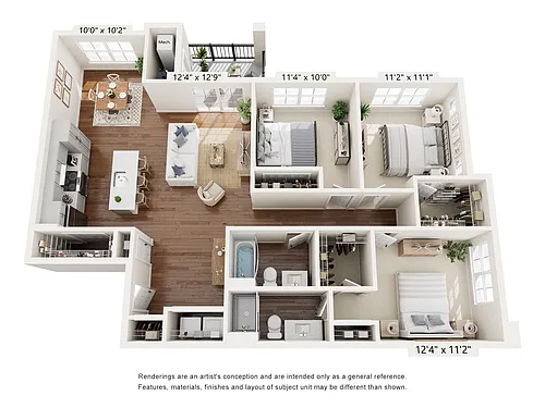 Floor plan Three Bed C1