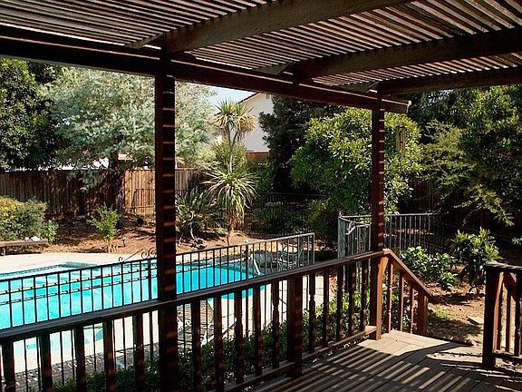 Back yard with large deck, looking north
