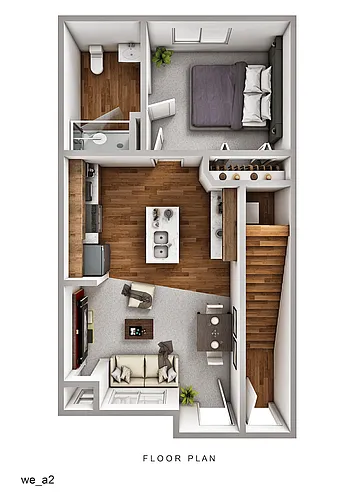 Floor plan Flat Style Lower 1 Bedroom 1 Bathroom