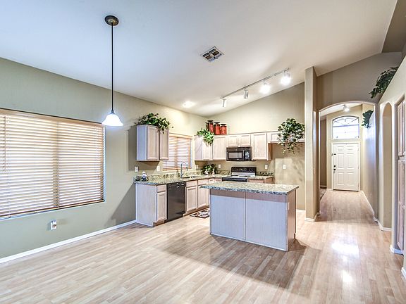 Open kitchen and dining area
