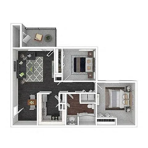 Floor plan 2 Bedroom | 1 Bath