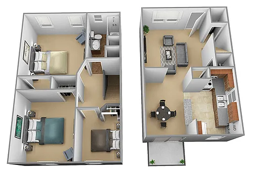 Floor plan 3 Bedrooms 1 Bath