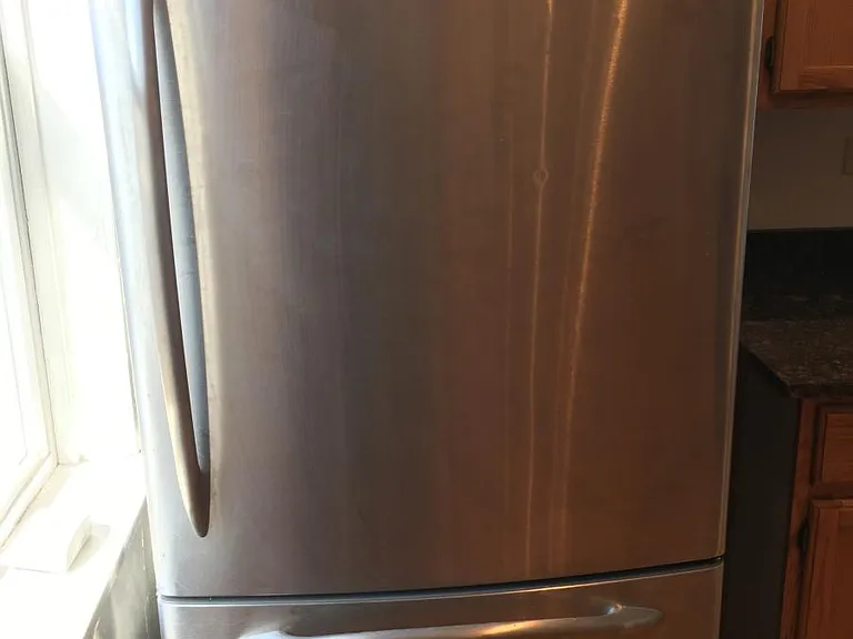 Stainless fridge and microwave