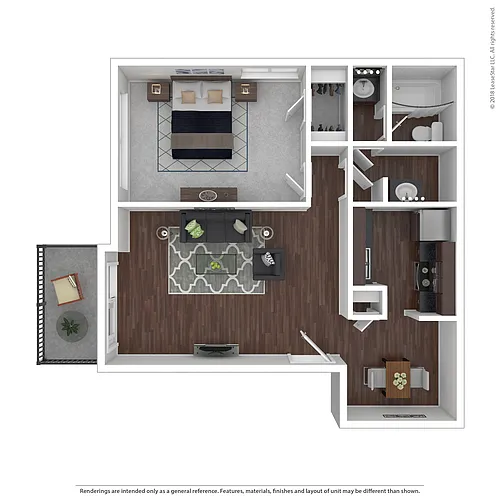 Floor plan Biltmore (1 Bedroom / 1 Bath)