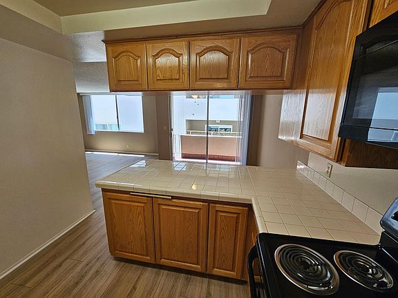 Lots of natural light from patio and living room window (stove top is electric)