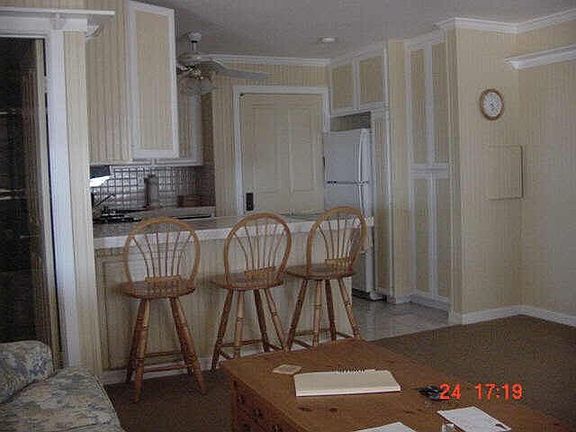 Kitchen with breakfast bar.