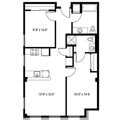 Floor plan 2 Bedroom F
