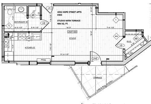Floor plan Studio with Terrace