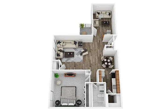 Floor plan 1 Bedroom with Den