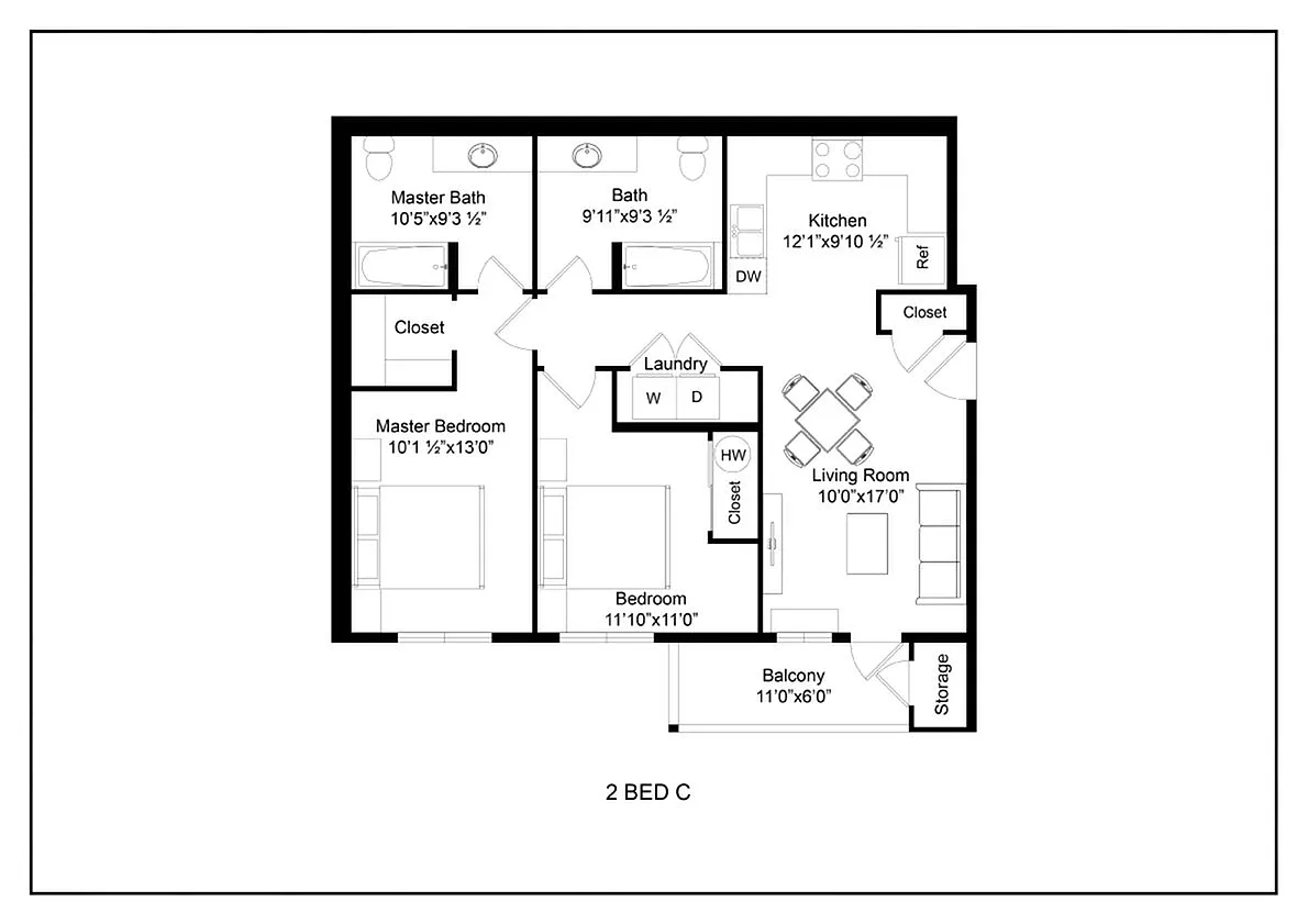 Floor plan 2 Bed C