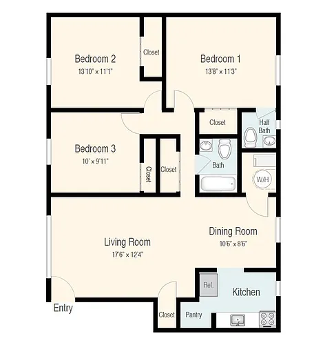 Floor plan 3 Bedroom