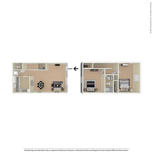 Floor plan Two Bedroom Townhome