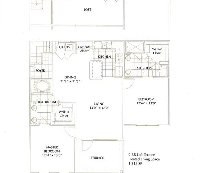 2 Bedroom w/ loft floor plan