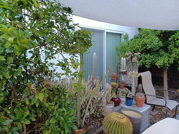 Sliding door, south facing, with views of the mountains..