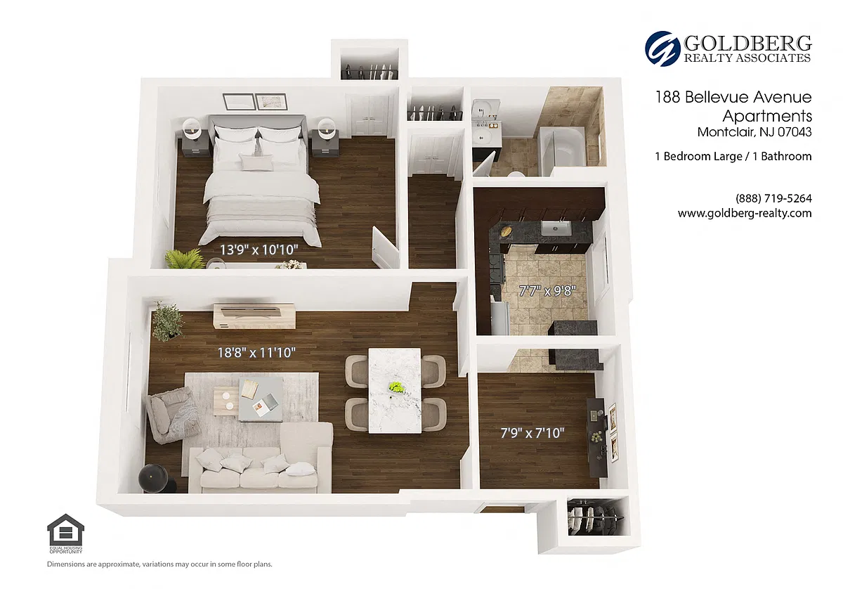 Floor plan One Bedroom Large