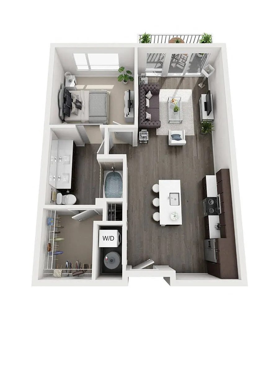 Floor plan 1 Bedroom A1 | 1 Bath