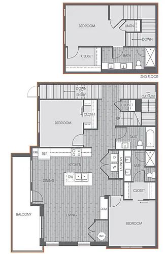 Floor plan Ute w/ Attached Garage 3x3