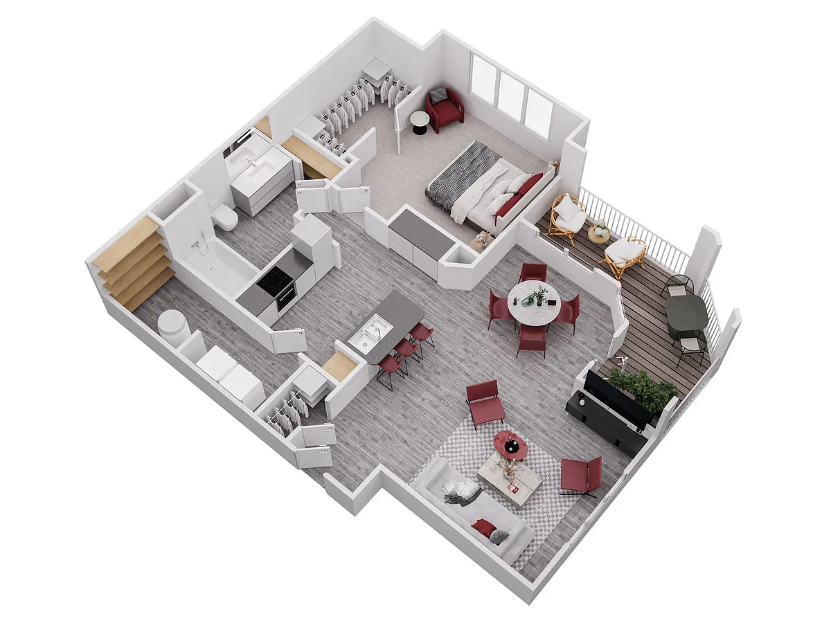 Floor plan A4 - 850 SQUARE FEET
