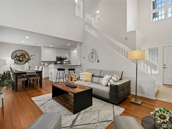 High ceiling and windows invite sunshine in!