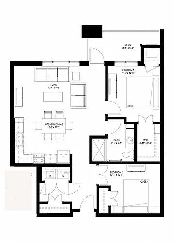 Floor plan Two Bedroom - D