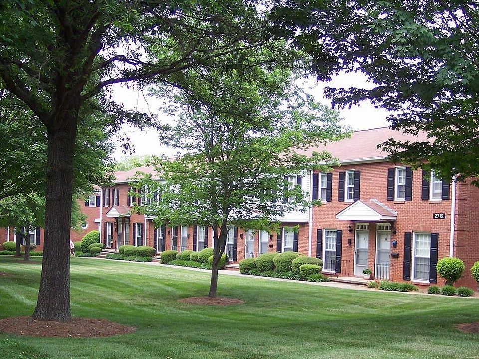 Beautiful treed landscape and courtyards
