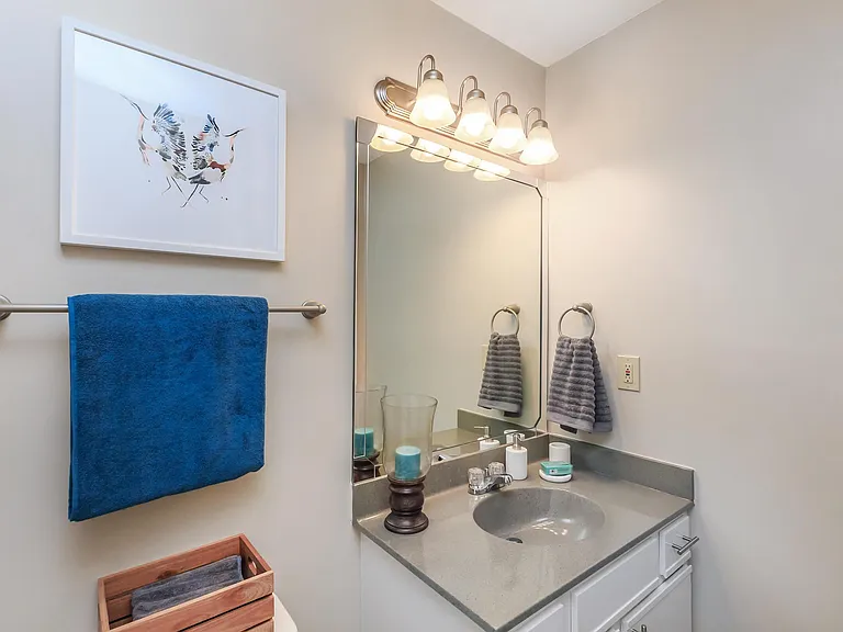 Refinished White Vanity - Bathroom - Gold Interior